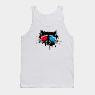 Raccoon with 3D glasses Tank Top